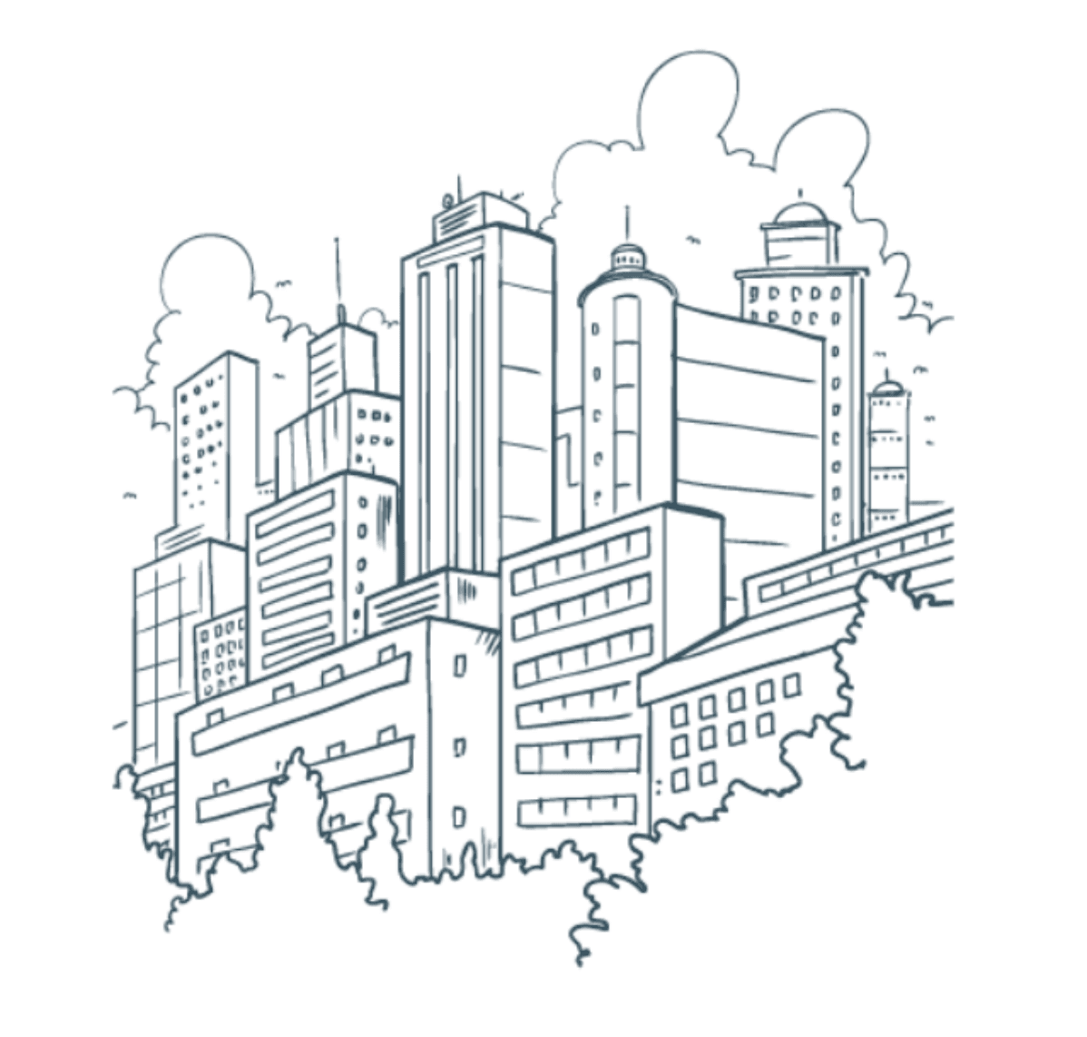 City skyline representing urban development and architecture